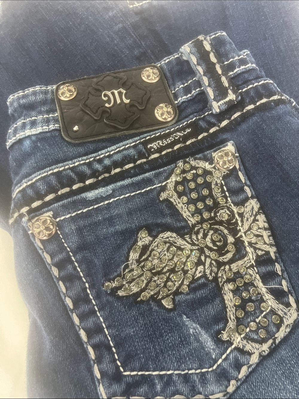Miss Me Women's Dark Blue Boot Cut Jeans (BIN 1-04)